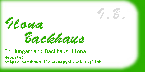 ilona backhaus business card